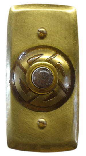 Rectangle Doorbell Brass W/ Brass Maze