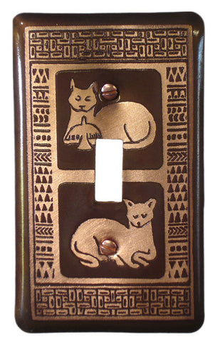 Etched Single Copper Peace Cats
