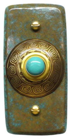 Rectangle Doorbell Brass Verde W/ O/C