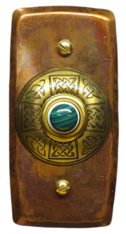 Rectangle Doorbell Copper W/ Brass Celtic