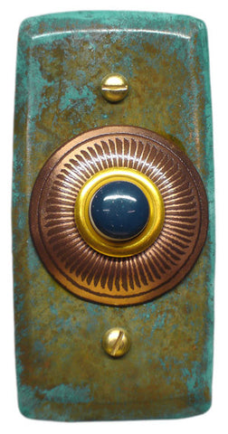 Rectangle Doorbell Copper Verde W/ CopperChakra