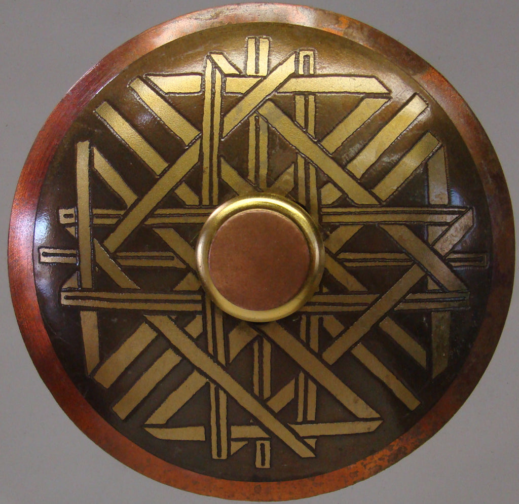Round Doorbell Copper W/ Brass Crystal