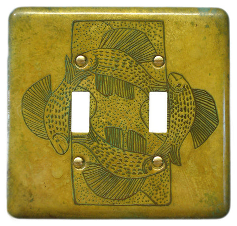 Etched Dbl. Brass Verde Fish