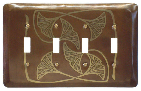 Etched Quad Brass Gingko